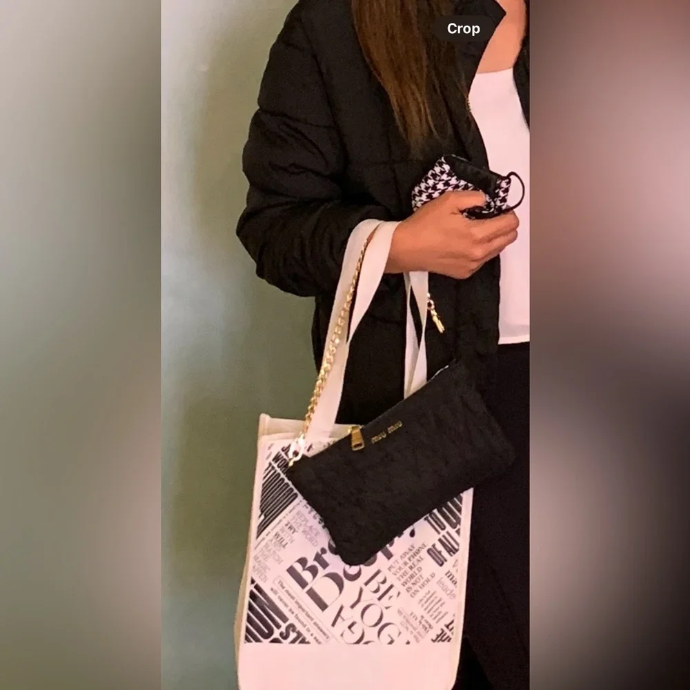 Miu Miu Black Quilted Y2K Pouch